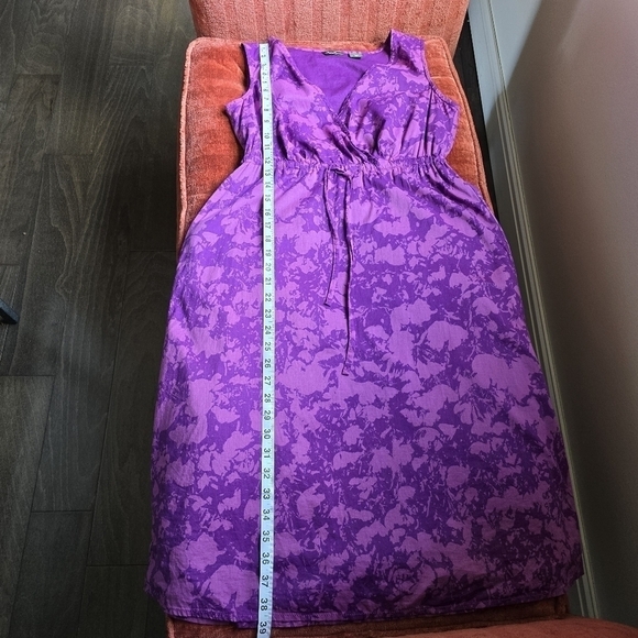 Eddie Bauer Purple Floral Cotton V-Neck Sleeveless Dress Sz. 6 - Picture 11 of 13